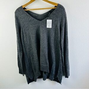 Acrobat Gray Graphite Easy V‎ Cashmere Blend Sweater Size S